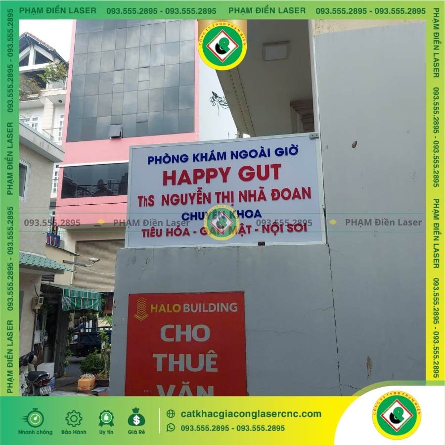 Lợi ích của hộp đèn LED Mica cắt dán cho phòng khám Happy Gut